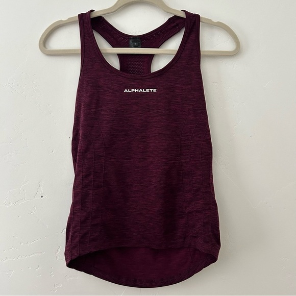 Alphalete Tops - Alphalete Racerback Athletic Tank Top Fitted Marled Burgundy Size‎ Small